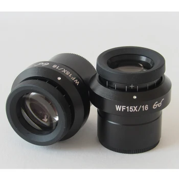2 БР WF15X/16 мм Регулируема Висок Окуляр Pioneer с Широко зрително Поле Оптични лещи за Био-Микроскоп