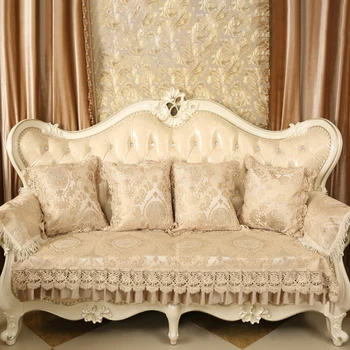 Европейските калъфи за мека мебел Луксозно бельо, кърпа за облегалката на дивана с бродерия, нескользящие калъфи за диван капаци кърпи за всекидневната, калъфи за мека мебел L-образна форма