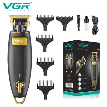 Машинка за подстригване за коса VGR, професионална машина за рязане на коса, акумулаторна машина за подстригване на коса, електрически прическа, подстригване с Т-образно острие за мъже V-192