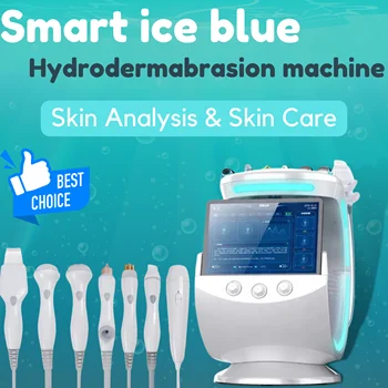 Умен Ледено Синьо 7 в 1 Продукт за грижа за кожата Анализ на кожата, Премахване на Черни Глави Aqua Peeling Machine
