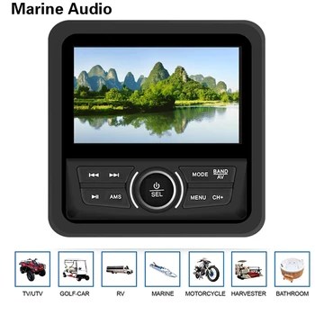 Водоустойчив морската стерео Bluetooth радио мотоциклет аудио лодка автомобил MP5 плейър Автоматична звукова система FM AM приемник за СПА UTV ATV