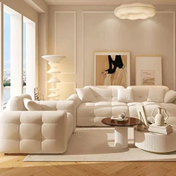 Бял секционни разтегателен Диван Cloud Floor Love Seat Модерен диван за почивка Мързел Hotel Nina Para Habitacion Комплекти мебели за всекидневната