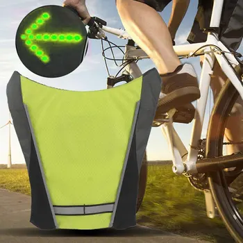 Нова LED Безжичен Велосипеден Жилетка 20L МТБ Велосипедна Чанта Защитен Led Указател на Завоя Жилетка Колоездене, Отразяващи Предупредителни Жилетки С Remo