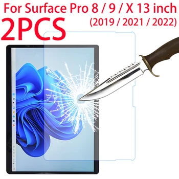2 БР. Протектор на екрана от закалено Стъкло За Microsoft Surface Pro X 8 9 13 инча Защитно Фолио За Surface Pro X 8 9 2019 2021 2022