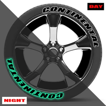 Нов стил на Етикети на колела Светещи декорации за гуми PVC постоянни етикети, светещи в тъмното Персонализирани стикери за подреждане