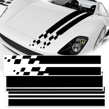 Стикер на предния капак на автомобила Украса на колата Персонализирани етикети на лента, Авто Модифицирана стикер за автомобил Vinyl състезателна спортна стикер Стикери фолио